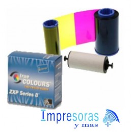 CINTA RIBBON ZEBRA PARA IMPRESORA ZXP8 ZXP9 TRUE COLORS COLOR YMCUVK 800012-543