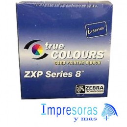 CINTA RIBBON ZEBRA PARA IMPRESORA ZXP8 TRUE COLORS NEGRO K 800012-901