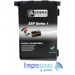 CINTA RIBBON ZEBRA PARA IMPRESORA ZXP1 TRUE COLORS NEGRO K 800011-101