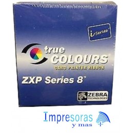 CINTA RIBBON ZEBRA PARA IMPRESORA ZXP8 ZXP9 TRUE COLORS COLOR YMCK 800012-445