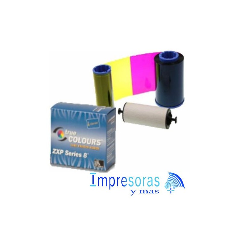 CINTA RIBBON ZEBRA PARA IMPRESORA ZXP8 ZXP9 TRUE COLORS COLOR YMCK 800012-445