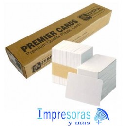 TARJETAS PLASTICAS ZEBRA 104524-101 COMPUESTA PVC PET PREMIER BLANCO 500 PIEZAS 30MIL