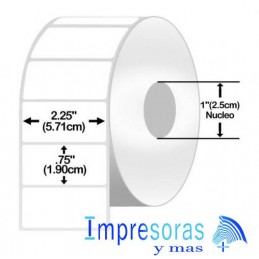 ETIQUETA ZEBRA TT 10009524 2.25X0.75 PGDS ESCRITORIO NUCLEO 1PGDS 6 ROLLOS Z-SELECT 4000T