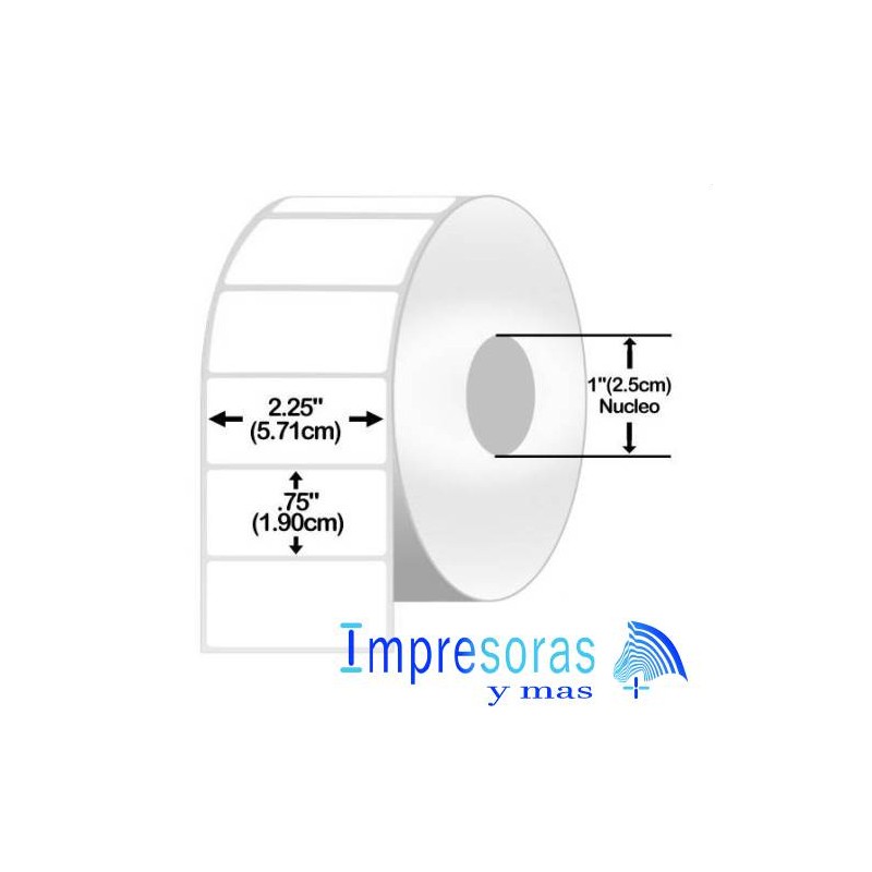 ETIQUETA ZEBRA TT 10009524 2.25X0.75 PGDS ESCRITORIO NUCLEO 1PGDS 6 ROLLOS Z-SELECT 4000T