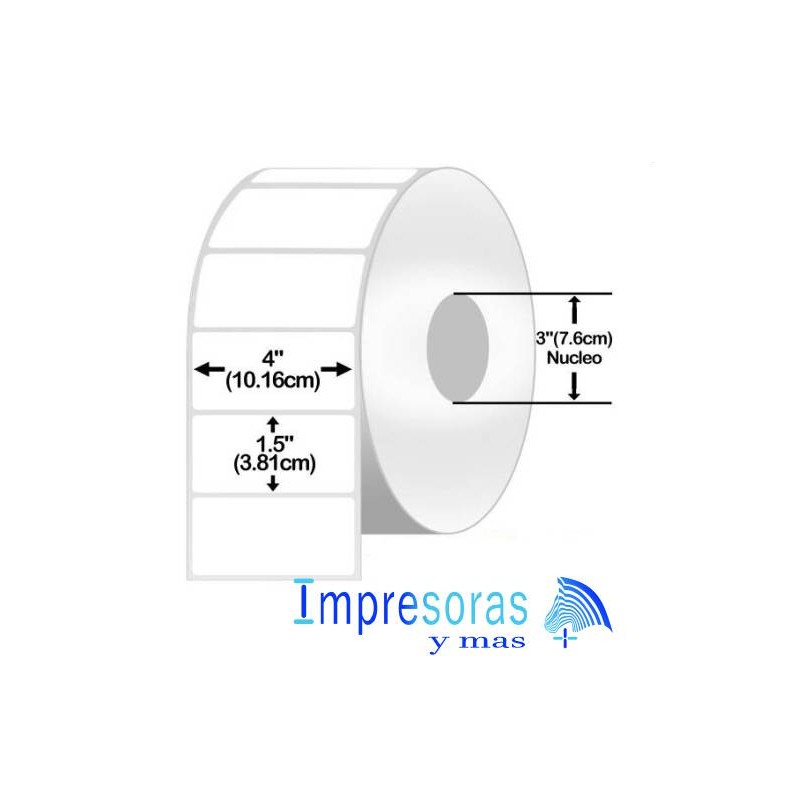 ETIQUETA ZEBRA TT 800640-155 4X1.5 PGDS INDUSTRIAL NUCLEO 3PGDS 4 ROLLOS Z-SELECT 4000T