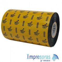 CINTA RIBBON ZEBRA CERA 6000 110MM X 450MTS 06000BK11045 INDUSTRIAL 24 RIBBON