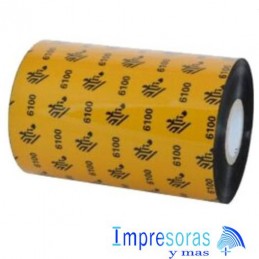 CINTA RIBBON ZEBRA CERA RESINA 6100 110MM X 450MTS 06100BK11045 INDUSTRIAL 6 RIBBON