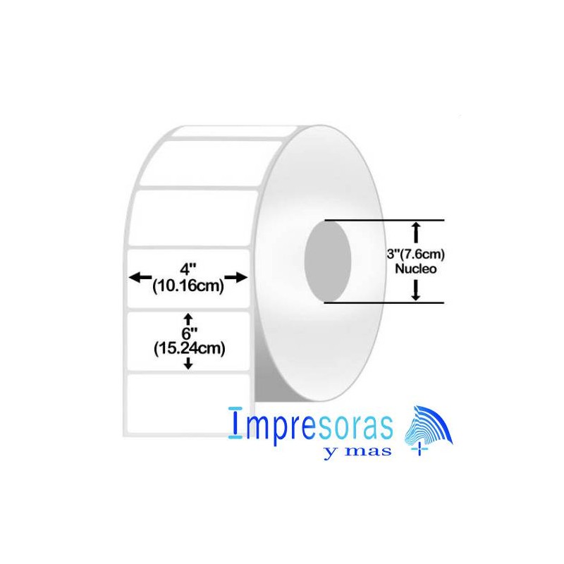 ETIQUETA ZEBRA TD 10000290 4X6 PGDS INDUSTRIAL NUCLEO 3PGDS 4 ROLLOS Z-PERFORM 2000D