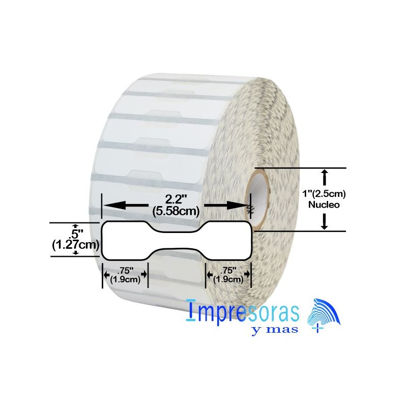 ETIQUETA ZEBRA TT 10010066 2.2X0.5 PGDS ESCRITORIO POLIPROPILENO JOYERIA 6 ROLLO 8000T