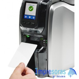 IMPRESORA DE TARJETAS ZEBRA ZC300 KIT 1 CARA LCD TARJETAS RIBBON SOFTWARE EDICION