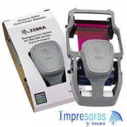 CINTA RIBBON ZEBRA 800300-350 PARA IMPRESORA ZC100 ZC300 TRUE COLORS COLOR YMCKO