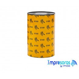 CINTA RIBBON ZEBRA CERA RESINA 110MM X 450MTS 06100BK11045 TODOZEBRA