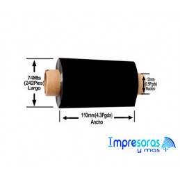 CINTA RIBBON ZEBRA RESINA 110MM X 74MTS 05095GS11007 TODOZEBRA